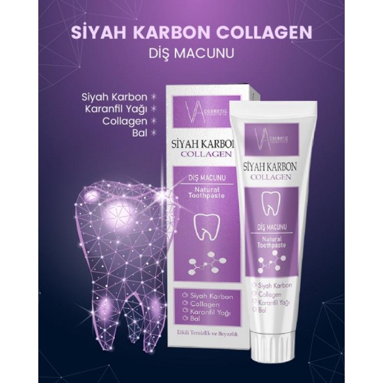 VA COSMETIC SİYAH KARBON DİŞ MACUNU 100ML