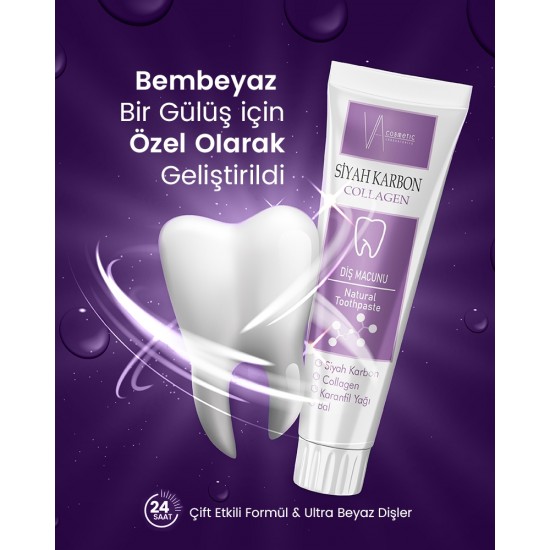 VA COSMETIC SİYAH KARBON DİŞ MACUNU 100ML